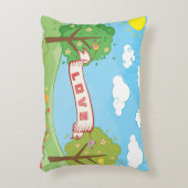 Cute Love Kindness Trewers Flowers Birds Kind Name Accent Kussen (Voorkant(Verticaal))