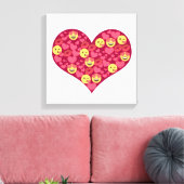 Cute Love Kiss Lips Emoji Heart Canvas Afdruk (Insitu (Woonkamer))