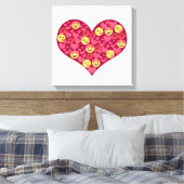 Cute Love Kiss Lips Emoji Heart Canvas Afdruk (Insitu (Slaapkamer))
