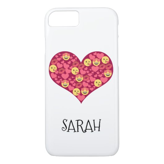 Cute Love Kiss Lips Emoji Heart Case-Mate iPhone Case (Achterkant)