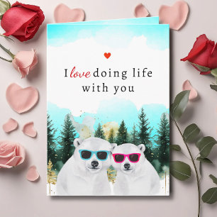 Cute Love Leven Met Jou Beren Valentijnsdag Kaart