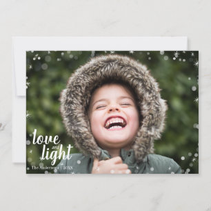 Cute Love & Light Hanukkah Holiday Photo Card Feestdagenkaart