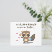 Cute Love Little Mask Bandit Raccoon Briefkaart (Staand voorkant)