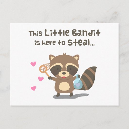 Cute Love Little Mask Bandit Raccoon Briefkaart (Voorkant)