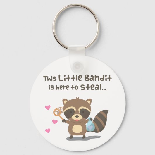 Cute Love Little Mask Bandit Raccoon Sleutelhanger (Voorkant)