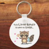 Cute Love Little Mask Bandit Raccoon Sleutelhanger (Voorkant)