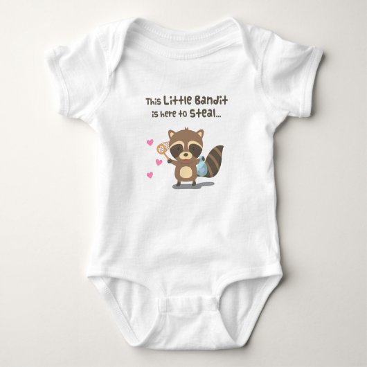 Cute Love Mask Bandit Raccoon for Baby's Romper (Voorkant)