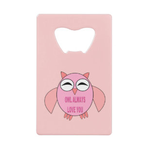 Cute Love Message Owl Bottle Opener Creditkaart Flessenopener
