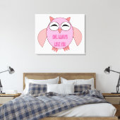 Cute Love Message Owl Canvas Print (Insitu (Slaapkamer))
