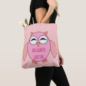 Cute Love Message Owl Canvas tas (Dichtbij)