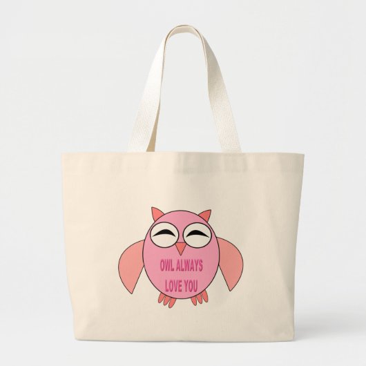 Cute Love Message Owl Canvas tas (Voorkant)