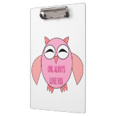 Cute Love Message Owl Cliboard Klembord (Links)