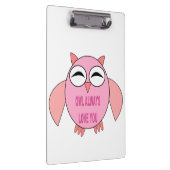Cute Love Message Owl Cliboard Klembord (Rechts)
