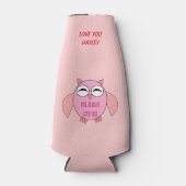 Cute Love Message Owl Custom Bottle Cooler (Voorkant)