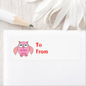 Cute Love Message Owl Custom Cadeau Labels (Insitu)