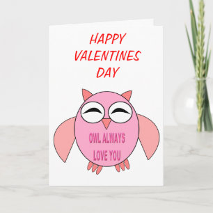 Cute Love Message Owl Custom Kaart