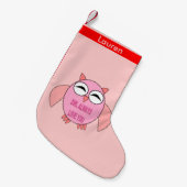 Cute Love Message Owl Custom Kerststop Kleine Kerstsok (Voorkant (Hangend))