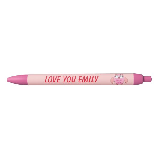 Cute Love Message Owl Custom Pen (Voorkant)