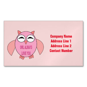 Cute Love Message Owl Custom Visitekaartje Magneet