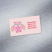 Cute Love Message Owl Custom Visitekaartje Magneet (Voorbeeld)