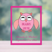 Cute Love Message Owl Custom Wedding Acryl Bord (Neutraal)