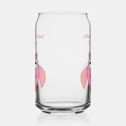 Cute Love Message Owl Custom Wedding Blikvorm Glas (Rechts)