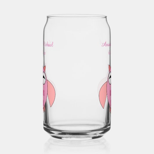 Cute Love Message Owl Custom Wedding Blikvorm Glas (Links)