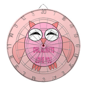 Cute Love Message Owl Dart Board Dartbord