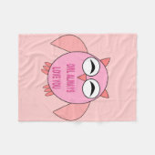 Cute Love Message Owl Fleece Blanket (Voorkant (Horizontaal))