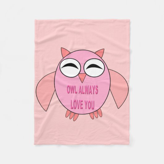 Cute Love Message Owl Fleece Blanket (Voorkant)