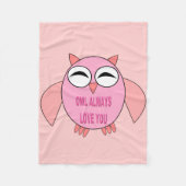 Cute Love Message Owl Fleece Blanket Deken (Voorkant)