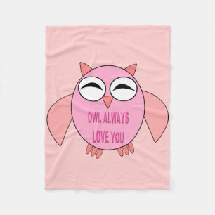 Cute Love Message Owl Fleece Blanket Deken