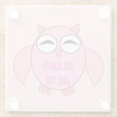 Cute Love Message Owl Glass Onderzetter (Achterkant)