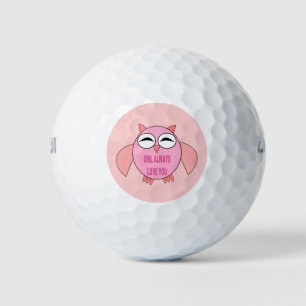 Cute Love Message Owl Golf Ball Golfballen