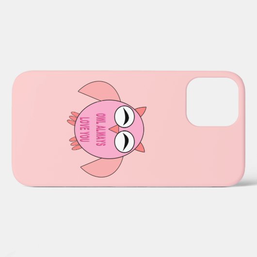 Cute Love Message Owl iPhone Case (Achterkant (horizontaal))