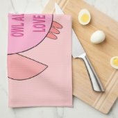 Cute Love Message Owl Kitchen Towel Theedoek (Quarter Fold)
