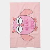 Cute Love Message Owl Kitchen Towel Theedoek (Verticaal)