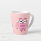 Cute Love Message Owl Latte Mok (Rechterhoek)
