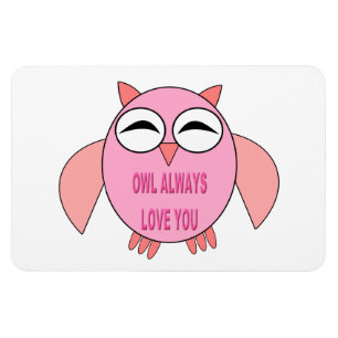 Cute Love Message Owl Magnet Magneet