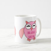 Cute Love Message Owl Mok (Voorkant rechts)