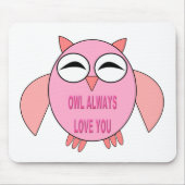Cute Love Message Owl Mousepad Muismat (Voorkant)