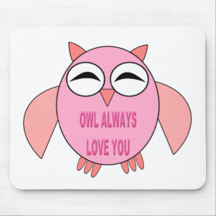 Cute Love Message Owl Mousepad Muismat