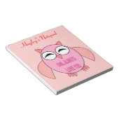 Cute Love Message Owl Notepad Notitieblok (Schuin)