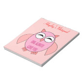 Cute Love Message Owl Notepad Notitieblok (Linkerzijde)