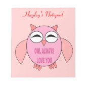 Cute Love Message Owl Notepad Notitieblok (Voorkant)