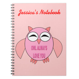 Cute Love Message Owl Notitieboek