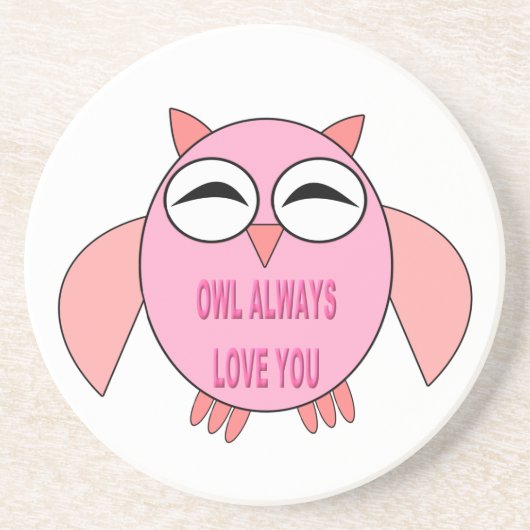 Cute Love Message Owl Onderzetters (Voorkant)