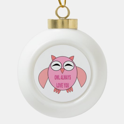 Cute Love Message Owl Ornament (Voorkant)