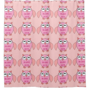Cute Love Message Owl Owl Shower Curtain Douchegordijn