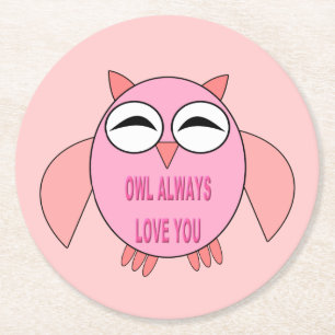 Cute Love Message Owl Paper Onderzetters